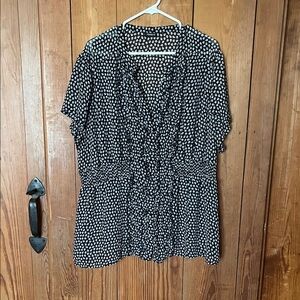 Torrid Black and White Polka Dot Blouse